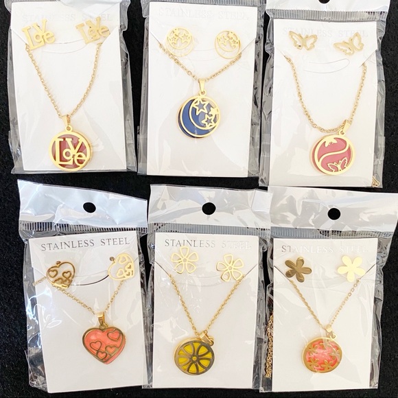 NEW Stainless Steel Necklace and Earrings Set - Picture 8 of 8